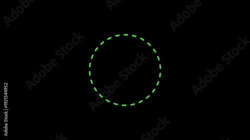 Dotted line circle frame animation on background. Rectangular doodle scribble element motion graphic on background.