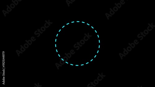 Dotted line circle frame animation on background. Rectangular doodle scribble element motion graphic on background.