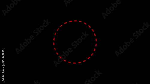 Dotted line circle frame animation on background. Rectangular doodle scribble element motion graphic on background.