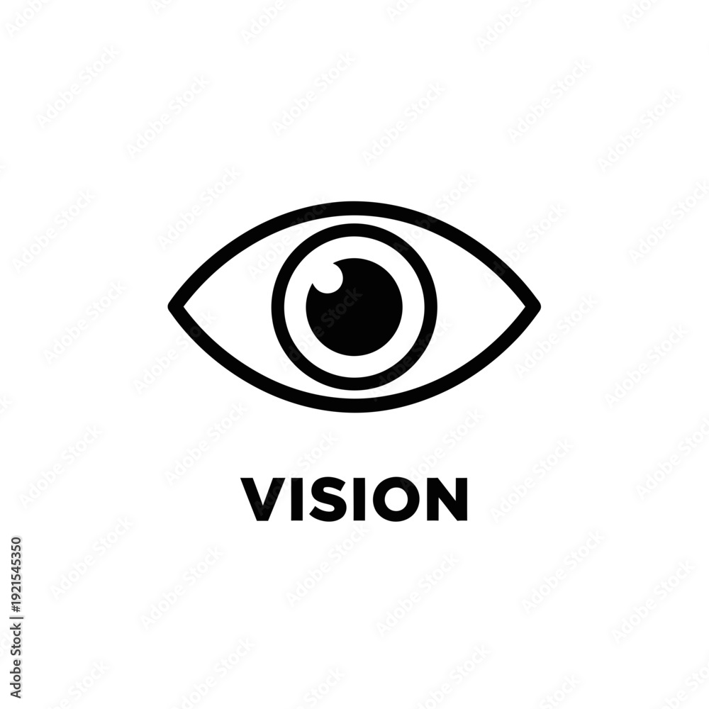 Obraz premium Vision Eye Icon Logo Vector – Minimal Black Eye Symbol for Branding and Identity Design
