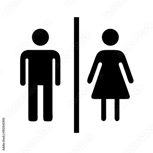 Restroom signs for men and women in modern style