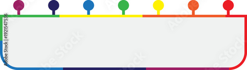 무지개색 전구 문양 사각 텍스트 상자 글 상자 배너