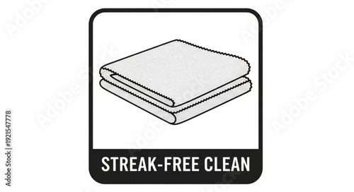 Folded microfiber cloth icon for streak free cleaning.
