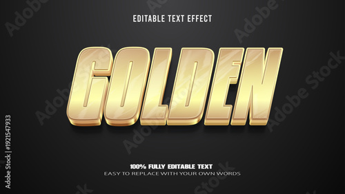 golden editable text effect 3d vector premium