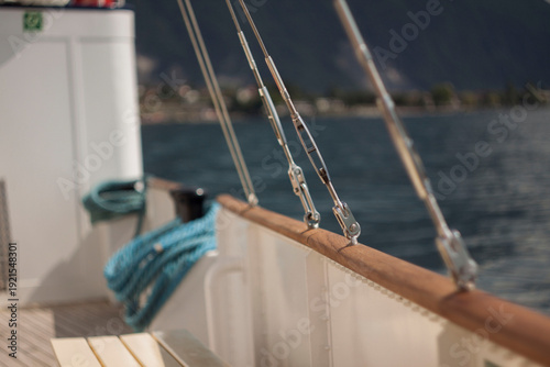 Sailing Boat on Lake Geneva Swiss Alps Horizon