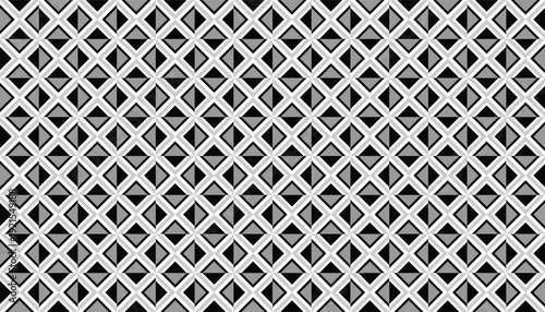 Modern black and white rhombus vector background. Minimalist repeating diamond shape texture