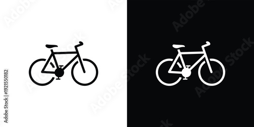 Bicycle on black and white backgrounds bike symbol