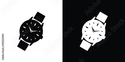 Black and white analog wristwatch with contrasting backgrounds watches wristwatches analog clocks