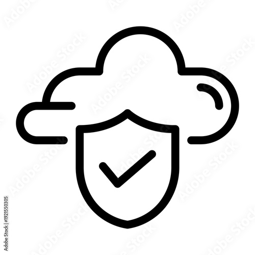 Secure Cloud Data Protection line icon