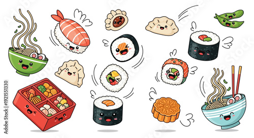 Assorted Japanese Cuisine Sushi and Dishes 2.