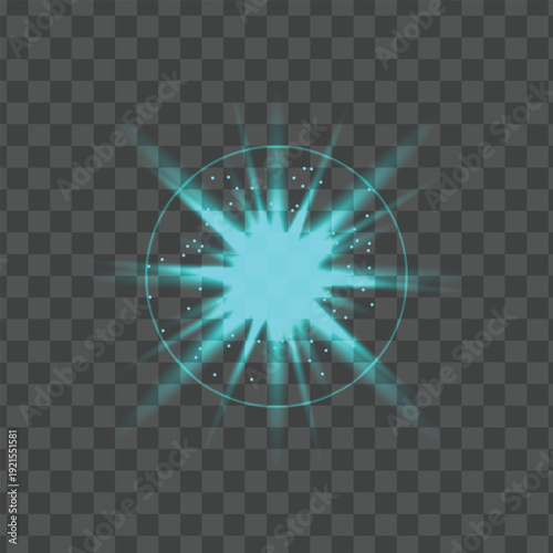 Luminous Cyan Starburst Light Effect