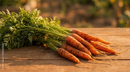 Freshly harvested carrots r...