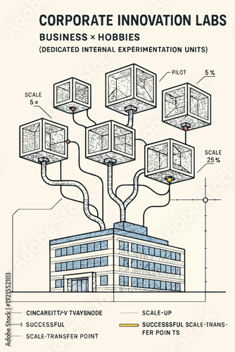 Corporate Innovation Lab Structure and Enterprise Research and Development Model illustration