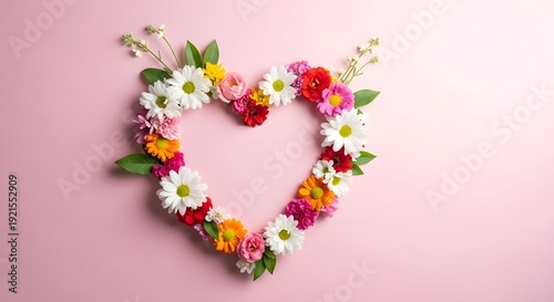 Happy mother's day heart shaped floral wishes greeting
