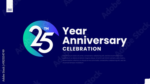 25th anniversary logo design circle logo mark banner template