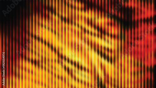 Abstract background featuring vertical blind slats illuminated by dramatic warm golden light creating a striking gradient effect toward deep shadow