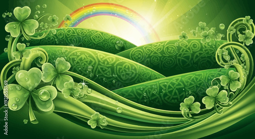 Green Clover Leaves Lucky Plant.