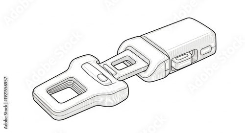 Zipper Illustration Detailed Drawing.