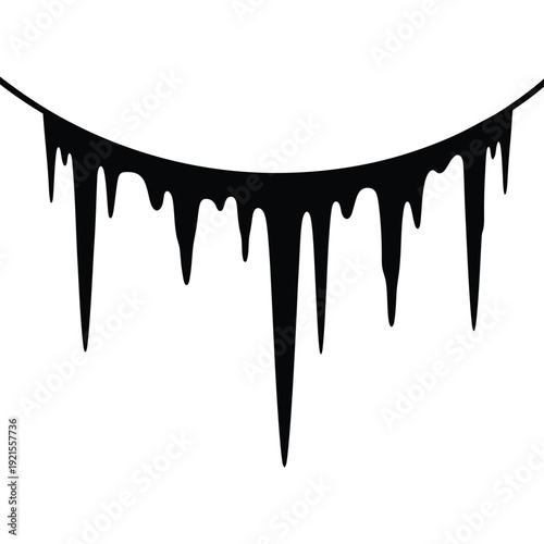 Black garland with dripping effect hanging decor