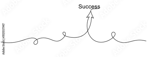 Winding path to success: overcoming challenges and achieving goals. No editable stroke