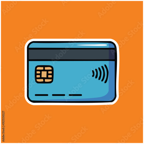 Blue Credit Card with Chip and NFC.