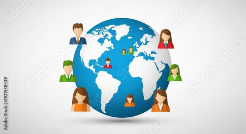 Global Network of People Connected Around the World.