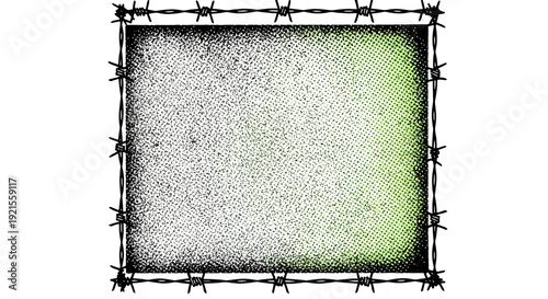 barbed wire frame, grunge background, abstract design