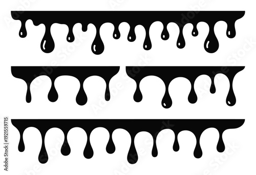 Black Dripping Liquid Borders and