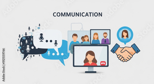 Digital Communication and Connection Concept.
