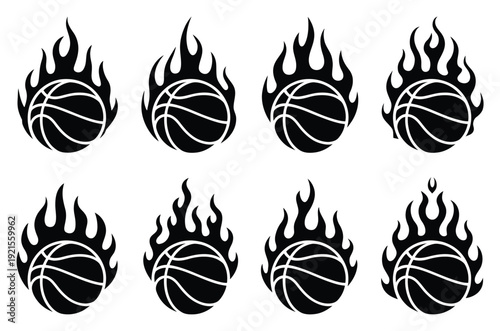 Collection of Flaming Basketball