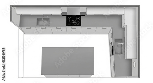 Aerial View of Modern Home Interior.