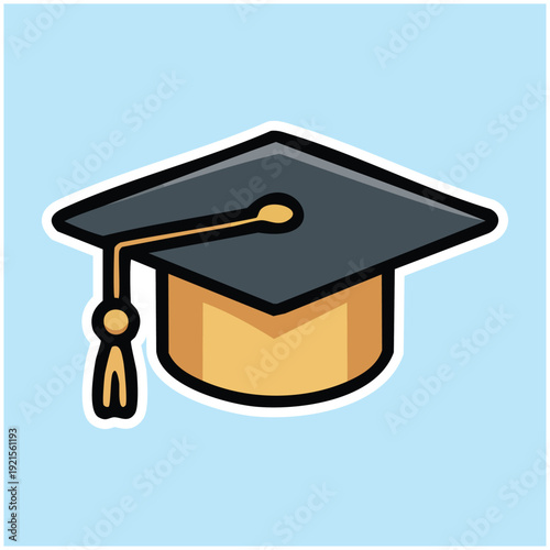 Graduation Cap Icon with Tassel.