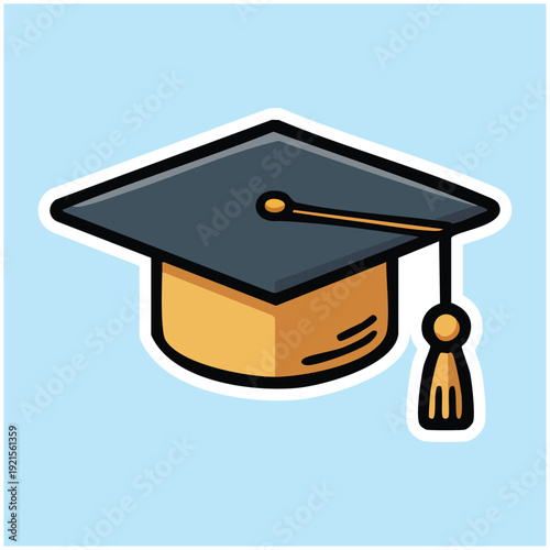 Graduation Cap Icon Illustration Design Element.