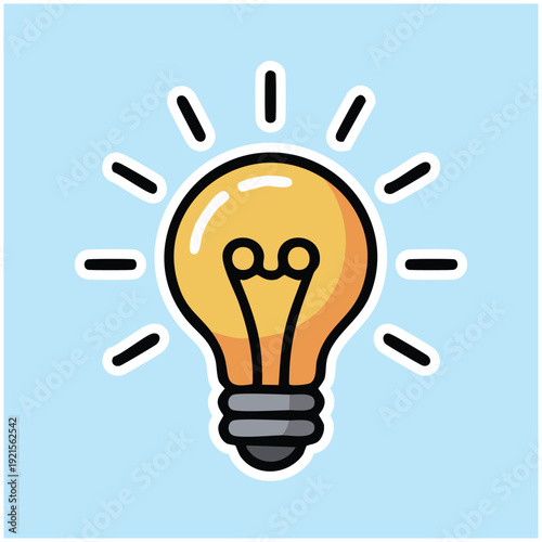 Illustration of a glowing light bulb.