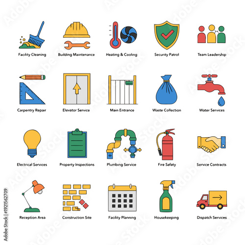 Collection of safety and construction related icons