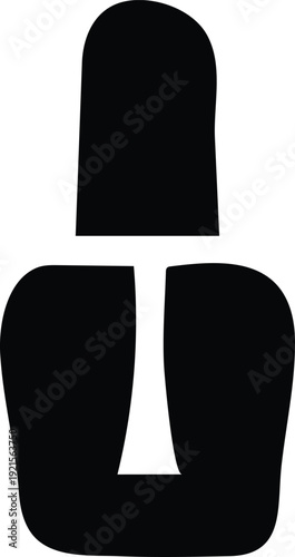 A sleek and modern nail polish bottle with a black cap and clear body.