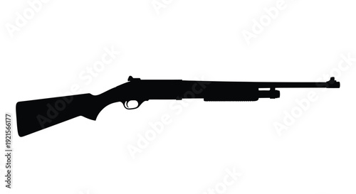 Silhouette of a pump action shotgun against a plain white background