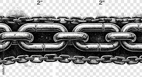 heavy metal chain, industrial strength, grunge texture, detailed illustration