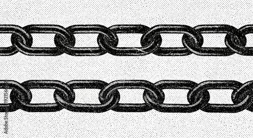 metal chains, linked together, industrial strength, close-up