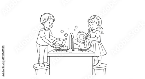 Children Playing with Science Experiment.