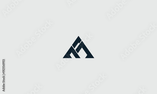 Free Download Minimalist dark blue abstract interlocking letter fm monogram design stylized as a sharp mountain peak vector graphic - GFXLoad