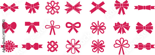 Bow ribbon pattern seamless. Vector print with white and red Christmas background. Cute crayon bows. Simple charcoal small trendy ribbon for Birthday, Christmas, Halloween. Basic doodle knot pattern