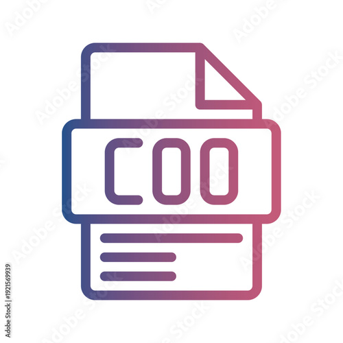 COO Gradient Color Icon Operational gradient icon illustrating business operations leadership and workflow management.
