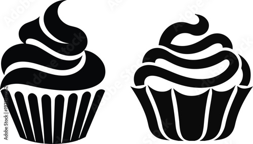 Cupcake Silhouette Icon Vector