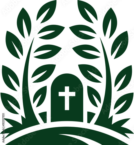 Olive Wreath Cross Logo Faith Peace Church