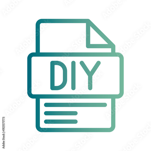 DIY Gradient Color Icon Creative gradient icon representing do it yourself solutions, self service tools, and independent work.