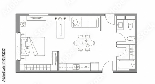 Detailed Apartment Floor Plan Diagram.