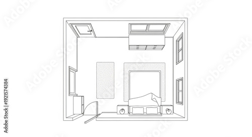 Detailed Architectural Floor Plan Drawing.
