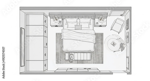 Detailed Architectural Floor Plan Drawing.