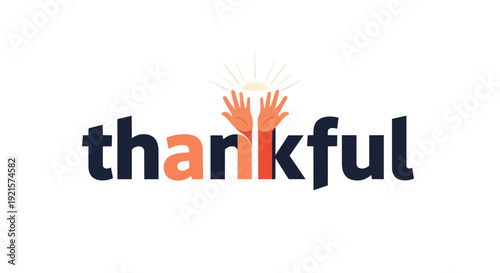 Uplifting graphic symbolizing gratitude with hands reaching for the sun, fostering joy and appreciation